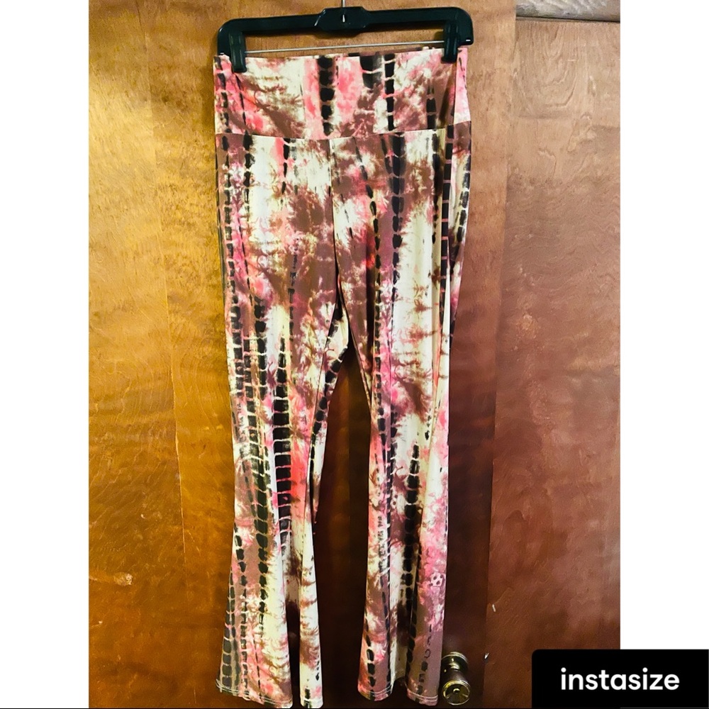 Tie-dye stretchy flared pants - small/medium